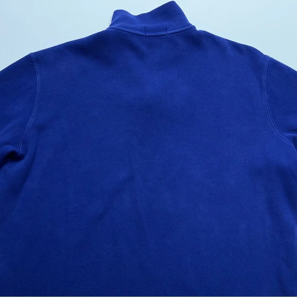 Polo Ralph Lauren 1/4 Zip Sweater Mens Size Large Blue Pony Logo Cotton Designer